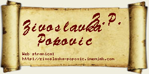 Živoslavka Popović vizit kartica